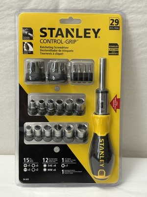 New Stanley 29pc Control-Grip Ratcheting Screwdriver Set #54-925 (SH6)