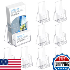 Wenqik Acrylic Brochure Holder 4.1 inch Rack Card Organizer for Business Cards P