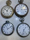 Mixed Brands Westclox Waltham Elgin Lot of 4 Vintage Mechanical Pocket Watches