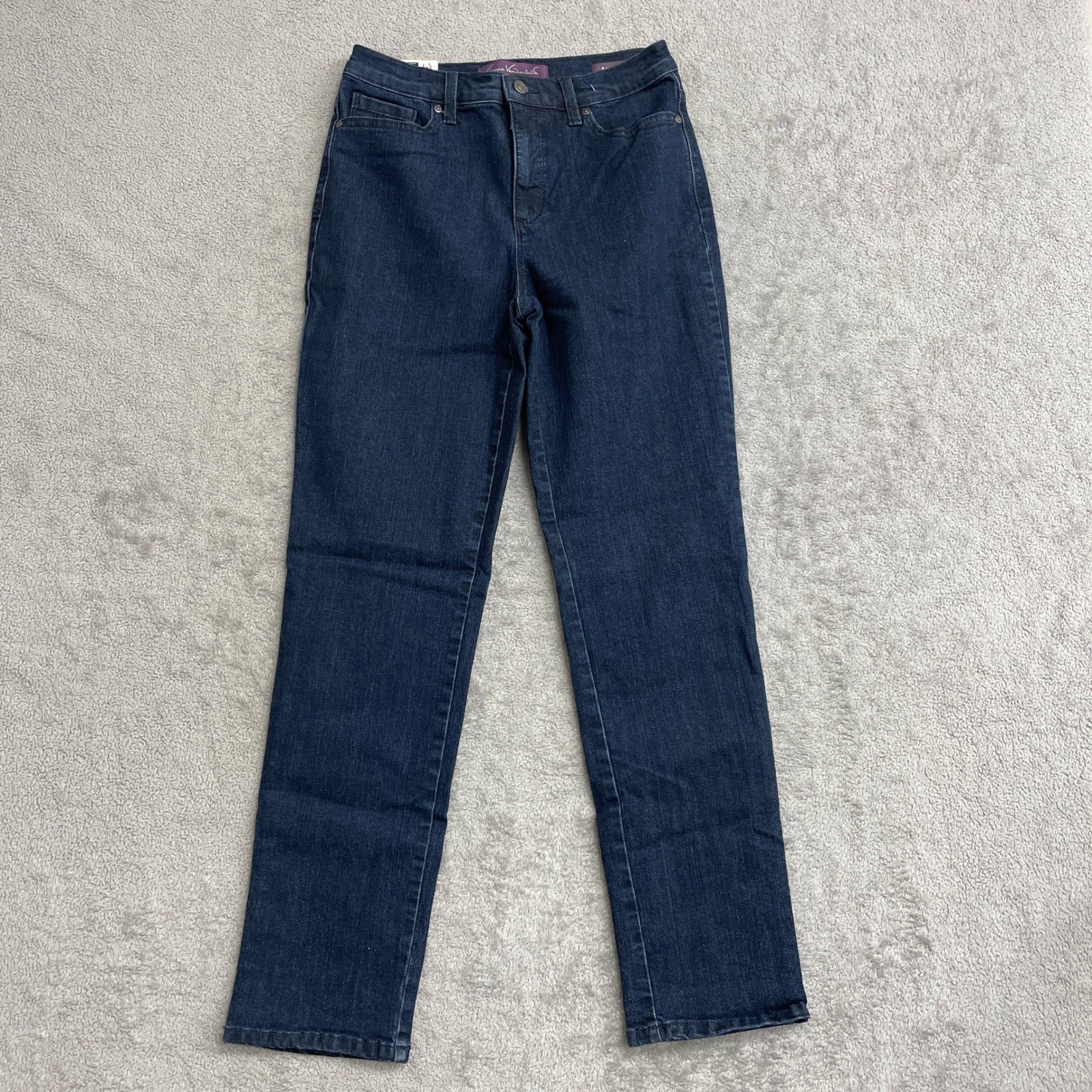 Tapered  High Rise Dark Wash Size 6