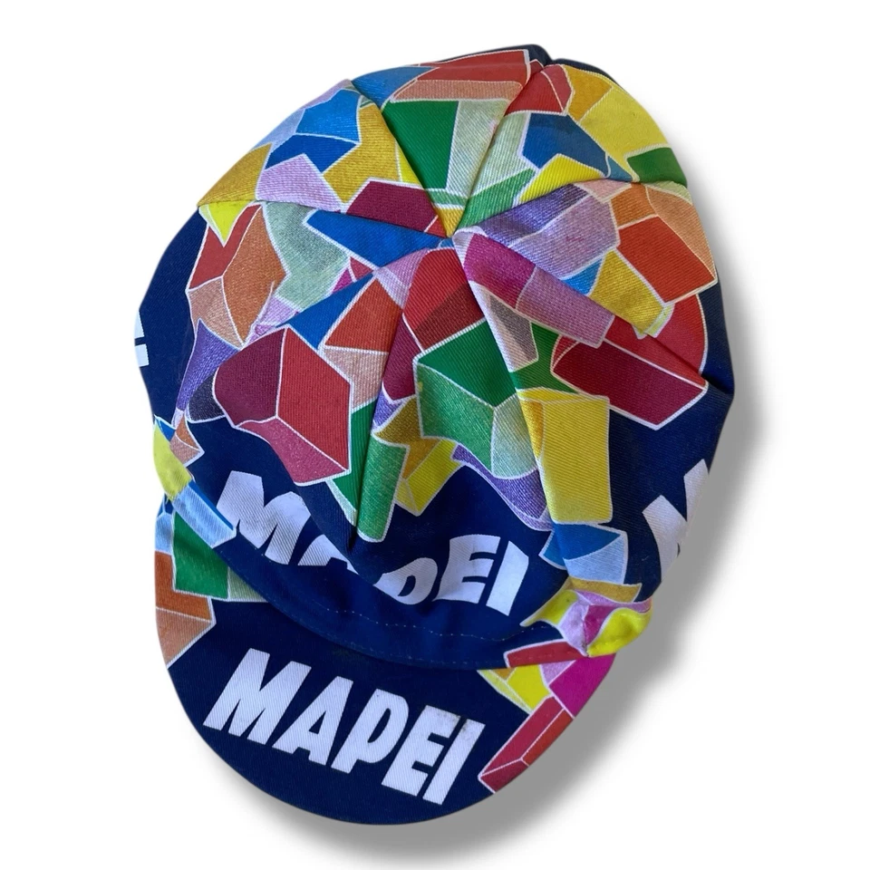 Boné de equipe de ciclismo Mapei Pro original feito na Itália - Imagem 3 de 4