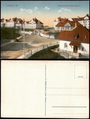 Postcard Leisnig Friedrich August Barracks Street House 1915