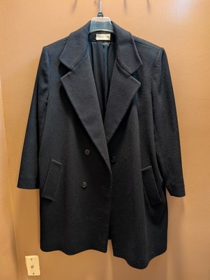 Charles Klein Plus Size Wool Blend Black Heavy Winter Coat Union Tag Made In USA