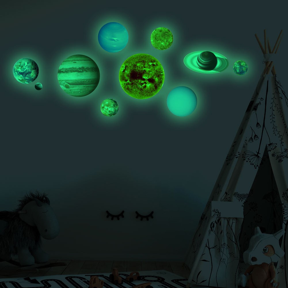Luminous Solar System Themed Glowing Wall Sticker For Kids Bedroom Trending
