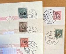1938 Sudetenland ASCH Michel Nr. 1 2 3 4 5 Provisorium Karten Aufdruck