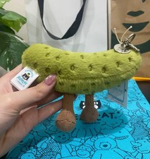 Jellycat Amuseables Pickle Plush Bag Charm Keychain Green NWT Dust Bag - On Sale