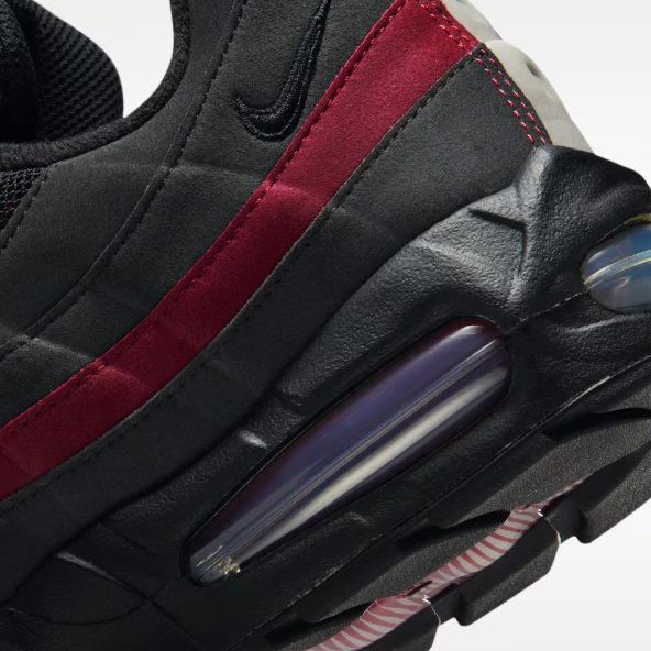 Nike Air Max 95 Big Bubble OG Men Shoes Black Team Crimson Wolf 
