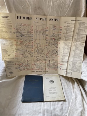 HUMBER SUPER SNIPE SERIE 11 1959 & Schmiertabelle