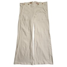 Pilcro  The Letterpress Anthropologie Pants Womens Size 38 Wide Leg Off White