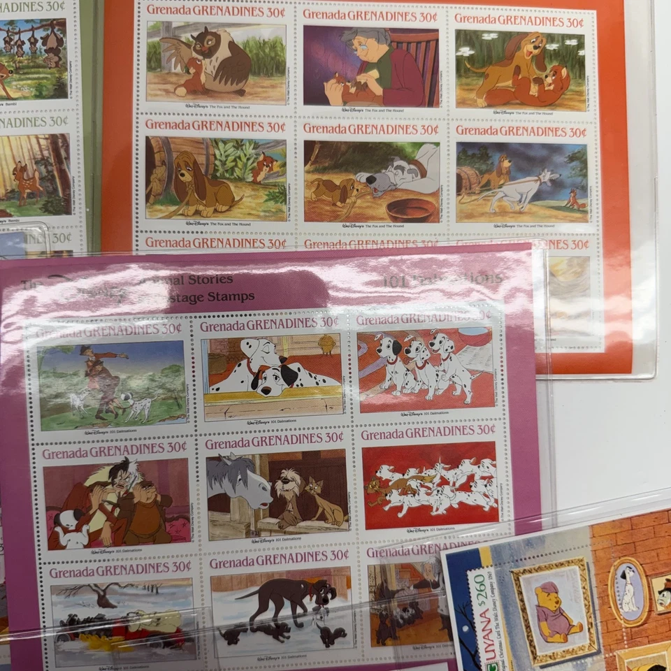 Colección Rara de 20+ Hojas de Sellos WALT DISNEY Sociedad Internacional de Coleccionistas Foto 3 de 4