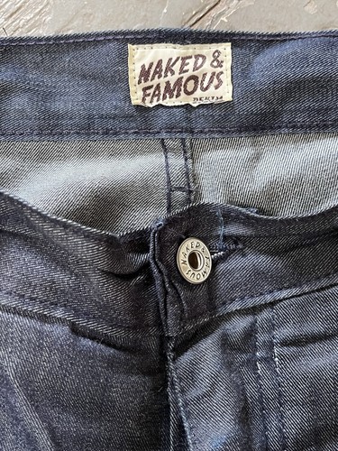 Naked & Famous Raw Jeans Mens 34 Slim Guy Indigo Lightweight Denim - Picture 4 of 18
