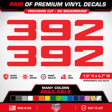 392 Hood Fender Vinyl Decals Pair For Dodge Chrysler Ram Jeep 6.4 Hemi Mopar 392 Hood Fender Vinyl Decals Pair For Dodge Chrysler Ram Jeep 6.4 Hemi Mopar