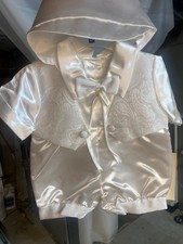 Baby Boy Christening Baptism white Outfit short set XS-S-M-L.-XL. 6210