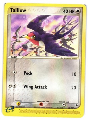 Pokémon TCG Taillow 72/109 Common Ex Ruby & Sapphire HP