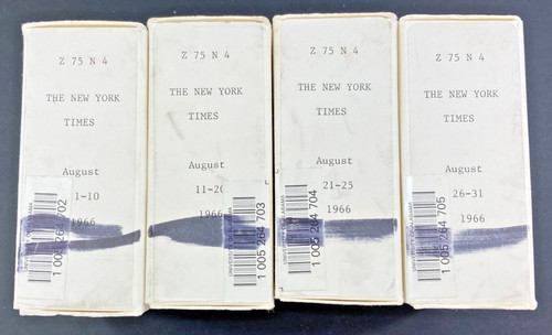August 1966 ~ The Complete Month Of The New York Times On Microfilm