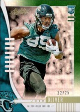 2019 Absolute Spectrum Green #194 Josh Oliver /25 - FB
