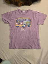 Child's Moe's Oregon Coast Purple T-shirt With Colorful Van Live 2b Happy Peace