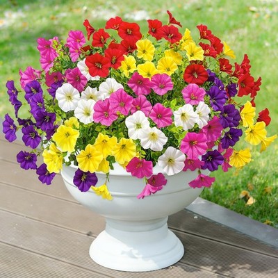 Besteek 20 Bundles Artificial Flowers for Outdoors, Fake Flower UV Resistant ...