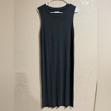 Madewell gray sleeveless side slit midi dress XS