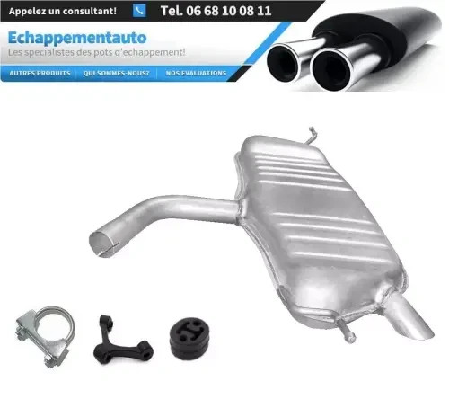 Silencieux arrière pour VW Golf 5 et Golf Plus 1.6 de 2003 à 2008 en acier aluminisé