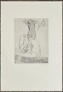 Osterhold Heiseke etching on laid paper 1977 autographed and dated