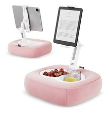 Tablet Pillow Stand, Adjustable Kindle Holder with 2 Snack Bowls,360  Adjustable