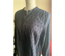 Woman's Ann Taylor Off Black Eyelet Dress Size LP