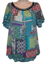 Elementz Multicolor Blouse Top Size 1X