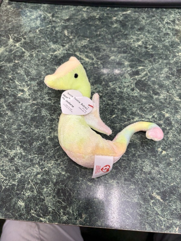 Ty Teenie  Beanie Bay Neon The Sea Horse