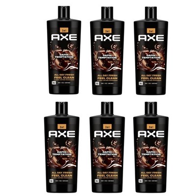 6x AXE Duschgel Duschlotion XXL 700ml   Dark Temptation, Schoko-Duft, 4,2 L,