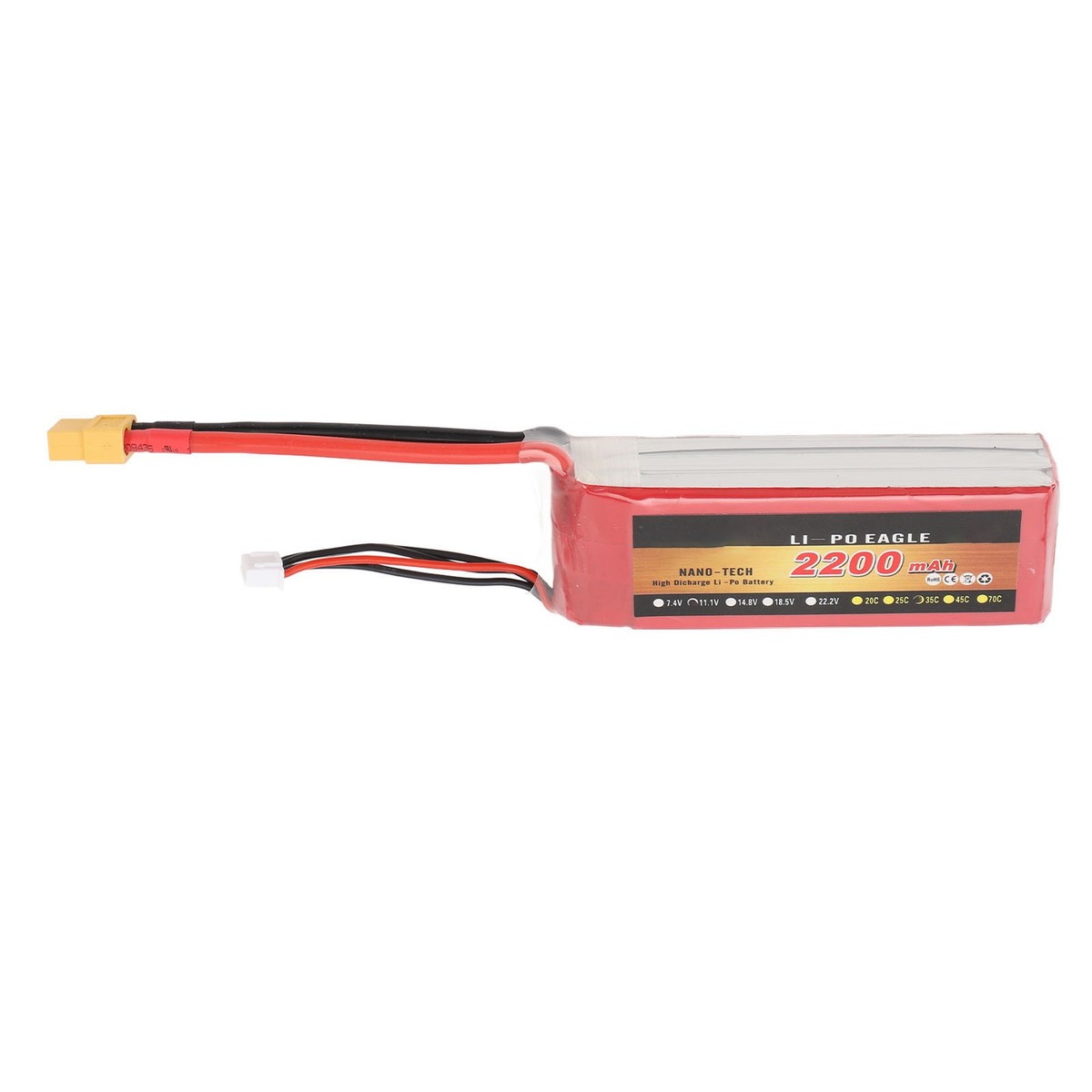 lipo 3s 35c 2200　x2 RCHackers 3S 2200mAh 11.1V 35C RC Lipo Battery with XT60