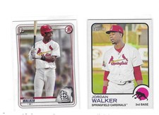 Jordan Walker- 2020 1st Bowman (1) & 2022 Topps Heritage (1)- RC - Cardinals