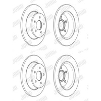 2X Jurid Bremsscheiben 280Mm Voll Hinten Passend FüR Ford C-MAX Grand Kuga