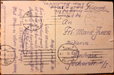 FELDPOSTKARTE 1918 M&uuml;nchen 1. WK