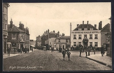 Epsom, Spread Eagle Hotel, High Street, Ansichtskarte 