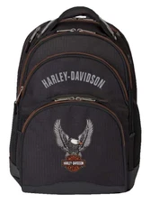 Harley-Davidson Eagle Bar & Shield Large Backpack, Black 99220 BLK