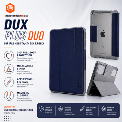 STM iPad Mini 5 & 4 Hülle (5./4. Generation 7,9'') Rugged Plus Smart Folio Cover