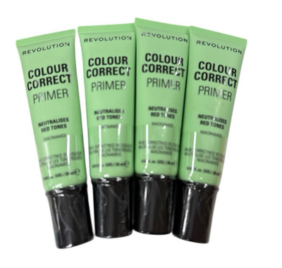 4 (0.94 fl oz each) Revolution Colour Correct Primer Reduces Redness Sealed