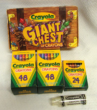 Vtg 1997 Crayola Giant Chest of Crayons 120 Colors Retired Colors Plus Sharpener