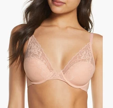 Natori Avail Full Figure Convertible Underwire Contour Bra Size 40DDD Cameo Rose