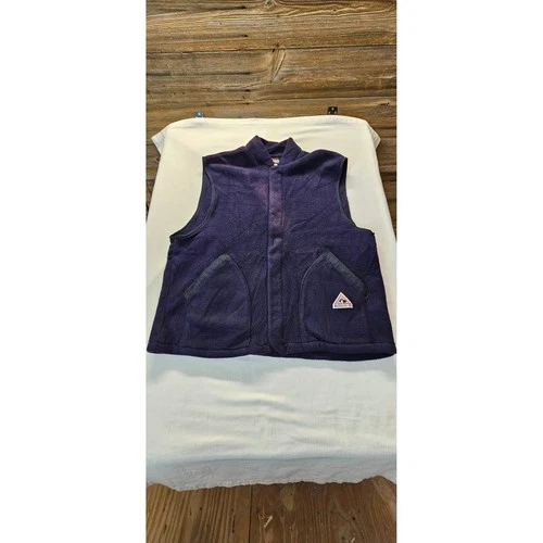 Bulwark FR Flame Resistant Nomex Fleece Vest Navy Blue Mens XL-RG 11JCR085JDN video thumbnail