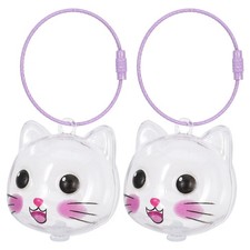 2 Pcs Pet Keepsake Cat Hair Box Bottle Keyring Memorial Keychain for