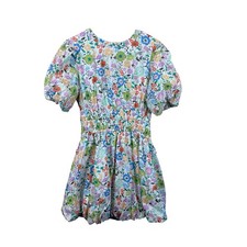 &Merci Women’s Dress Bubble Hem Size Large Floral Short Mini Bubble Sleeves