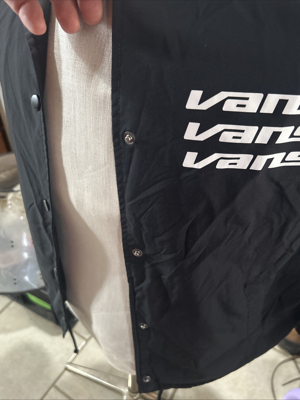 Vans Checkered Button Down Windbreaker Size XS  W… - image 4