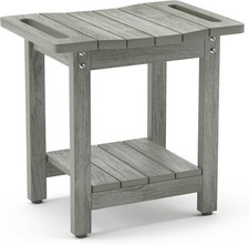 Shower Benches for Inside Shower Gray Shower Stool for Shaving Legs with Shelf