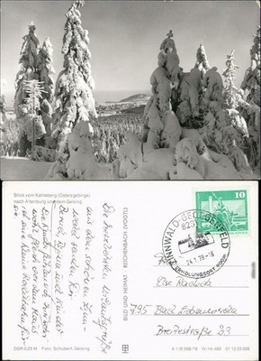 Altenburg winter view to Altenburg and the Geising Kahleberg from 1979