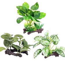 Artificial Fish Tank Plants Silk Aquarium Decorations For Betta Fish 3 PCS