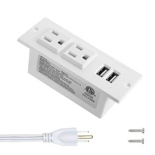Recessed Power Strip with USB Mountable Power Strip with USB 2 Power Outlets ...