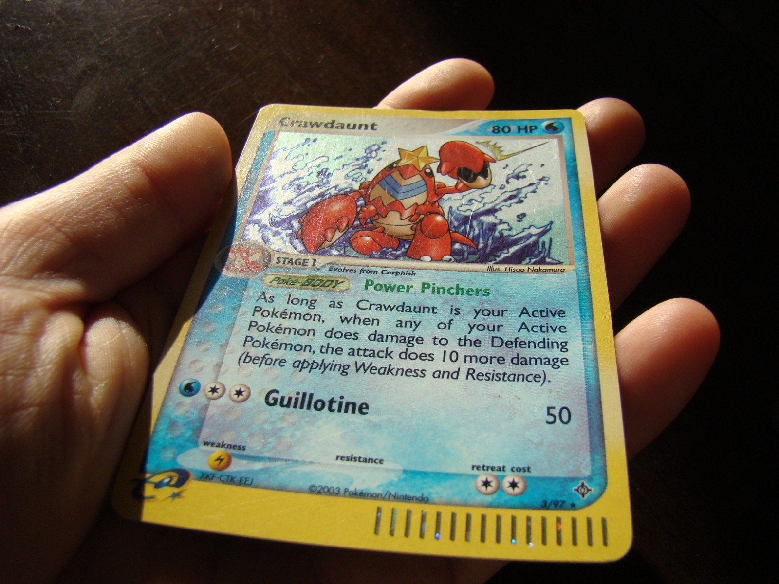 Pokemon Card Crawdaunt Holo 3/97 Lightly/Moderately Played