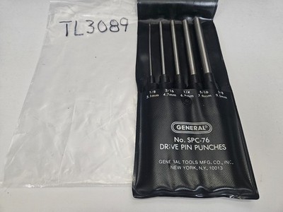 GENERAL #SPC-76 DRIVE PIN PUNCHES W/PLASTIC CASE (TL3089)